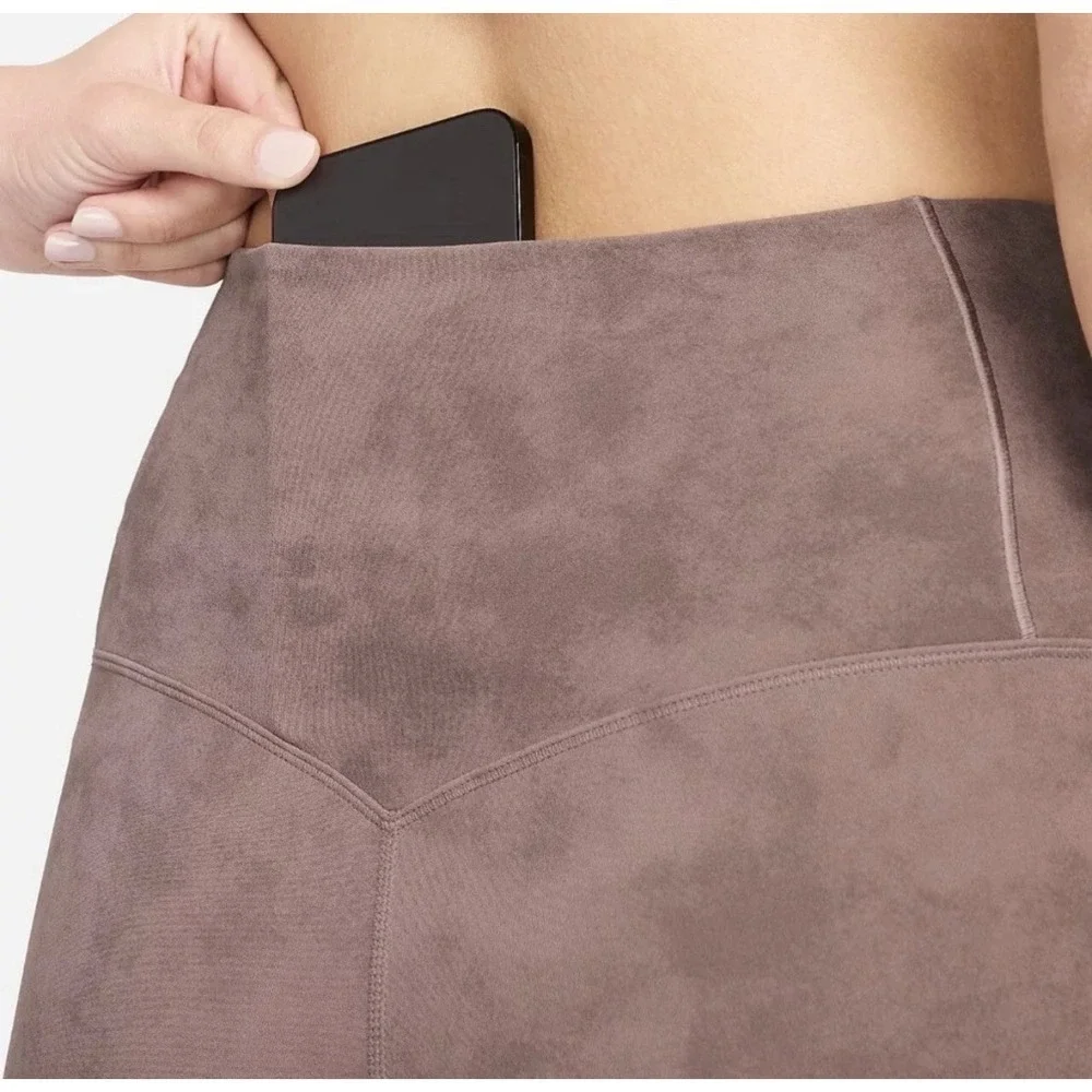 New Nike Zenvy  High-Waisted 7/8 Leggings Smoky Mauve Women's Size XL Stretch